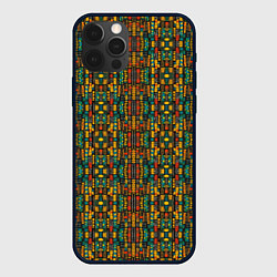 Чехол для iPhone 12 Pro Яркий африканский узор, цвет: 3D-черный