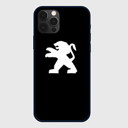 Чехол для iPhone 12 Pro Peugeot logo, цвет: 3D-черный