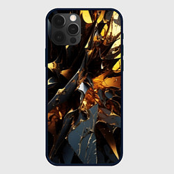 Чехол для iPhone 12 Pro Раскол черных плит и янтаря, цвет: 3D-черный