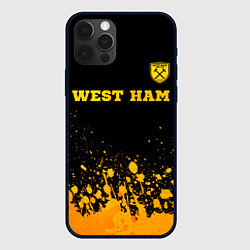 Чехол iPhone 12 Pro West Ham - gold gradient посередине