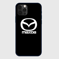 Чехол для iPhone 12 Pro Mazda logo white, цвет: 3D-черный