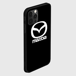 Чехол для iPhone 12 Pro Mazda logo white, цвет: 3D-черный — фото 2