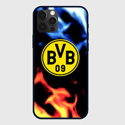 Чехол для iPhone 12 Pro Borussia fire storm steel, цвет: 3D-черный