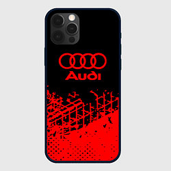 Чехол для iPhone 12 Pro BMW краски красные полосы, цвет: 3D-черный
