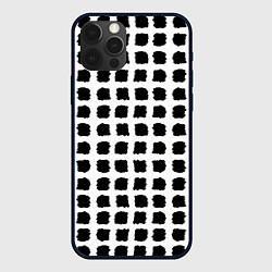 Чехол для iPhone 12 Pro Лаконичные мазки квадраты, цвет: 3D-черный