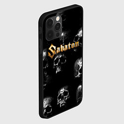 Чехол для iPhone 12 Pro Sabaton - logo rock group, цвет: 3D-черный — фото 2