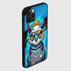 Чехол для iPhone 12 Pro Стильная сова в одежде, цвет: 3D-черный — фото 2