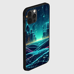 Чехол для iPhone 12 Pro Metropolis - vaporwave neon glow, цвет: 3D-черный — фото 2