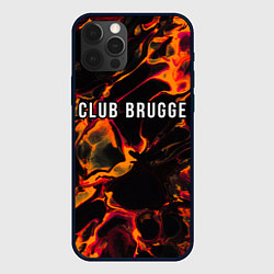 Чехол для iPhone 12 Pro Club Brugge red lava, цвет: 3D-черный