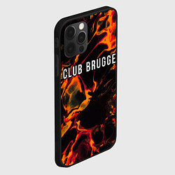 Чехол для iPhone 12 Pro Club Brugge red lava, цвет: 3D-черный — фото 2