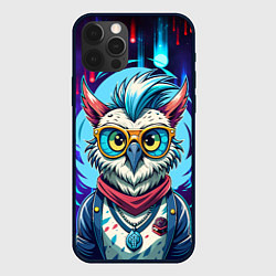 Чехол для iPhone 12 Pro Сова модница на стиле, цвет: 3D-черный