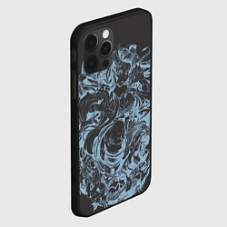 Чехол для iPhone 12 Pro Клинок рассекающий демонов Незуко рябь, цвет: 3D-черный — фото 2