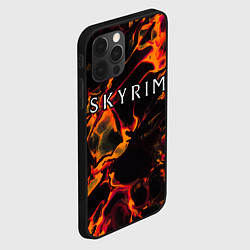 Чехол для iPhone 12 Pro Skyrim red lava, цвет: 3D-черный — фото 2
