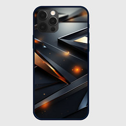 Чехол для iPhone 12 Pro Темная и золотая геометрия, цвет: 3D-черный