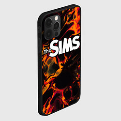 Чехол для iPhone 12 Pro The Sims red lava, цвет: 3D-черный — фото 2