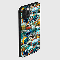 Чехол для iPhone 12 Pro Adventure stickers, цвет: 3D-черный — фото 2