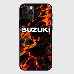 Чехол для iPhone 12 Pro Suzuki red lava, цвет: 3D-черный