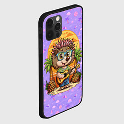 Чехол для iPhone 12 Pro Ежик играет на гитаре жаркое лето, цвет: 3D-черный — фото 2