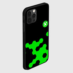 Чехол для iPhone 12 Pro Minecraft game creeper, цвет: 3D-черный — фото 2