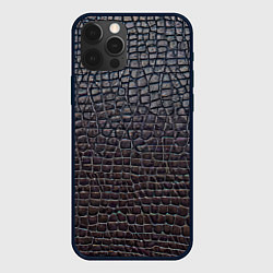 Чехол для iPhone 12 Pro Крашеная кожа - текстура, цвет: 3D-черный