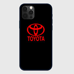 Чехол для iPhone 12 Pro Toyota red logo, цвет: 3D-черный