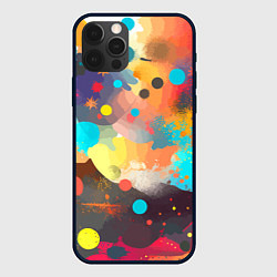 Чехол для iPhone 12 Pro Акварельная абстракция - нейросеть, цвет: 3D-черный