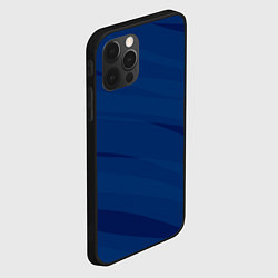 Чехол для iPhone 12 Pro Тёмно-синий полосами, цвет: 3D-черный — фото 2