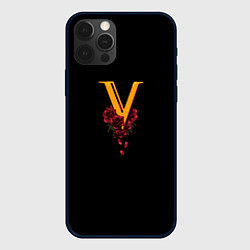 Чехол для iPhone 12 Pro Valentinos logo Cyberpunk, цвет: 3D-черный