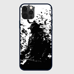 Чехол для iPhone 12 Pro Ghost of Tsushima black and white, цвет: 3D-черный