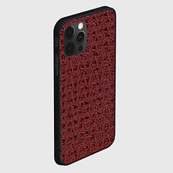 Чехол для iPhone 12 Pro Тёмный красно-коричневый узорный, цвет: 3D-черный — фото 2