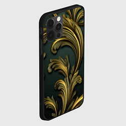 Чехол для iPhone 12 Pro Золотые старые темные узоры, цвет: 3D-черный — фото 2