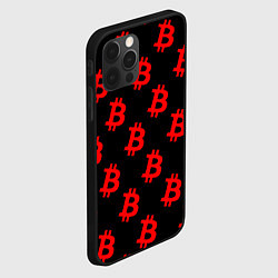 Чехол для iPhone 12 Pro Bitcoin red logo money, цвет: 3D-черный — фото 2