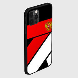 Чехол для iPhone 12 Pro Россия герб спорт текстура, цвет: 3D-черный — фото 2
