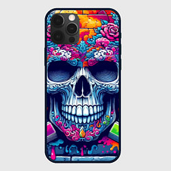 Чехол для iPhone 12 Pro Ai art skull - graffiti, цвет: 3D-черный