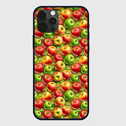 Чехол для iPhone 12 Pro Ароматные сочные яблоки, цвет: 3D-черный