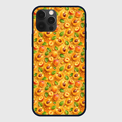 Чехол для iPhone 12 Pro Сочные абрикосы паттерн, цвет: 3D-черный