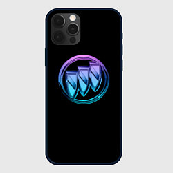 Чехол для iPhone 12 Pro Buick logo neon, цвет: 3D-черный