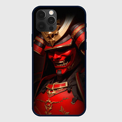 Чехол для iPhone 12 Pro Демон самурай Они - красный, цвет: 3D-черный