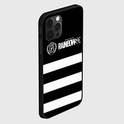 Чехол для iPhone 12 Pro Rainbow six geometry line, цвет: 3D-черный — фото 2