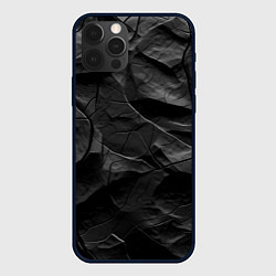 Чехол для iPhone 12 Pro Текстура темной скалы, цвет: 3D-черный