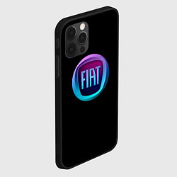 Чехол для iPhone 12 Pro FIAT logo neon, цвет: 3D-черный — фото 2