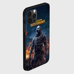 Чехол для iPhone 12 Pro PUBG персонаж в ночном городе, цвет: 3D-черный — фото 2