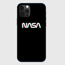 Чехол для iPhone 12 Pro NASA glitch, цвет: 3D-черный