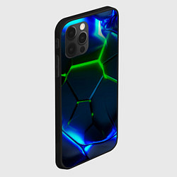 Чехол для iPhone 12 Pro Зеленые яркие неоновые плиты, цвет: 3D-черный — фото 2
