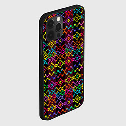 Чехол для iPhone 12 Pro Этнический геометрический узор, цвет: 3D-черный — фото 2