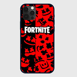 Чехол для iPhone 12 Pro Fortnite x Marshmello pattern, цвет: 3D-черный