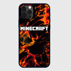 Чехол для iPhone 12 Pro Minecraft red lava, цвет: 3D-черный
