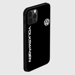 Чехол для iPhone 12 Pro Volkswagen logo white, цвет: 3D-черный — фото 2