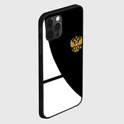 Чехол для iPhone 12 Pro Герб РФ текстура спорт, цвет: 3D-черный — фото 2