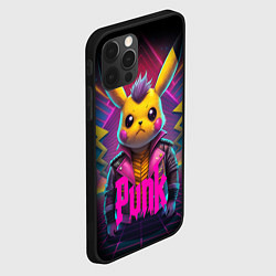 Чехол для iPhone 12 Pro Панк Пикачу в косухе, цвет: 3D-черный — фото 2